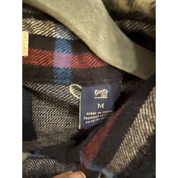 Scotch & Soda Mens Medium Blue Green Plaid Flannel Button Down LS Shirt - Picture 4 of 8